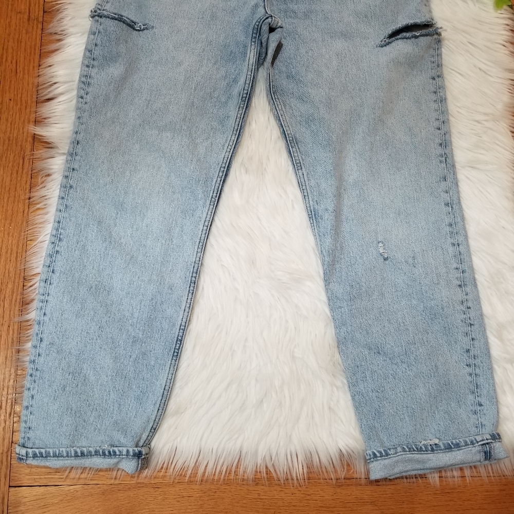 Abercrombie And Fitch Curve Love The Dad High Rise Light Blue Jeans SIZE 29/8R - Picture 4 of 16
